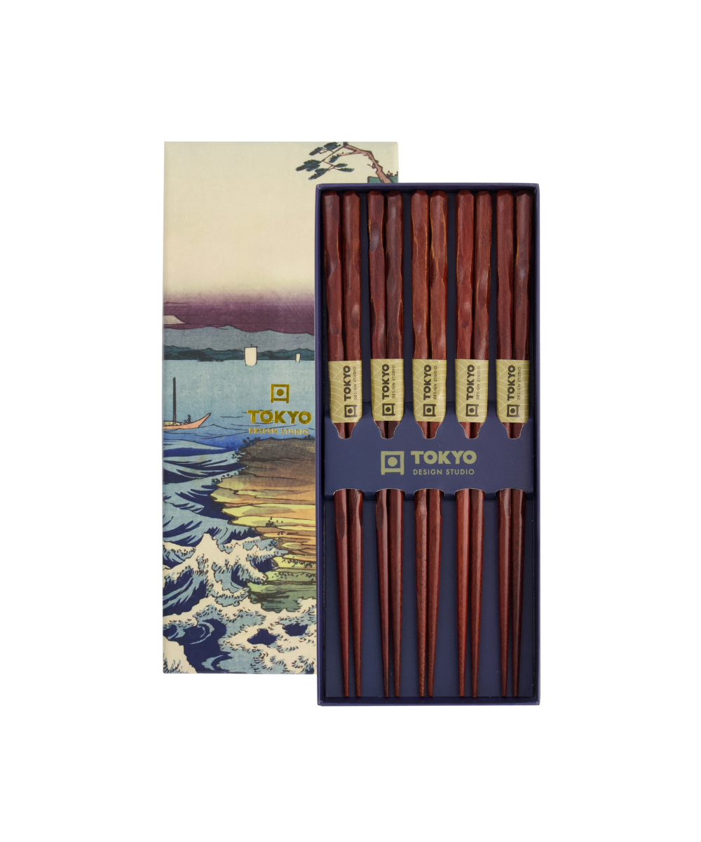 Spisepinde gavesæt, Twist Brown - 5 par