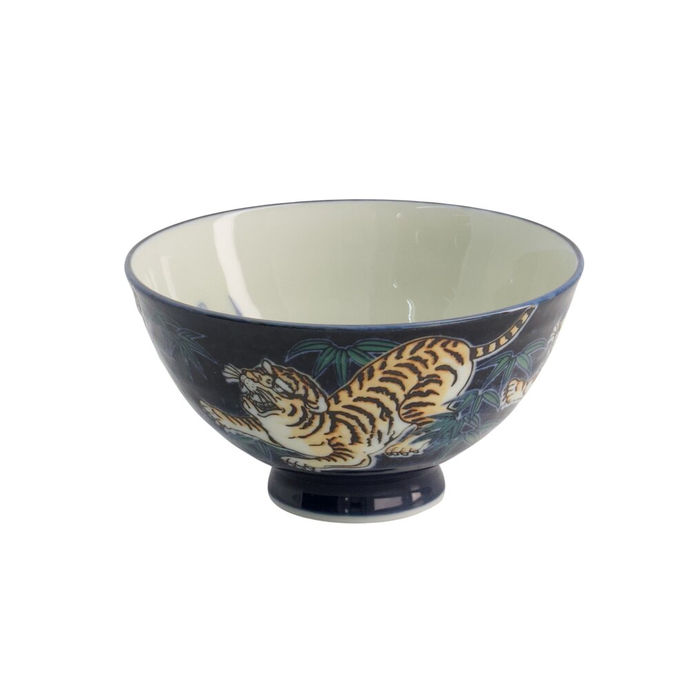 Kawaii Tiger Rice skål, blå - 300 ml.