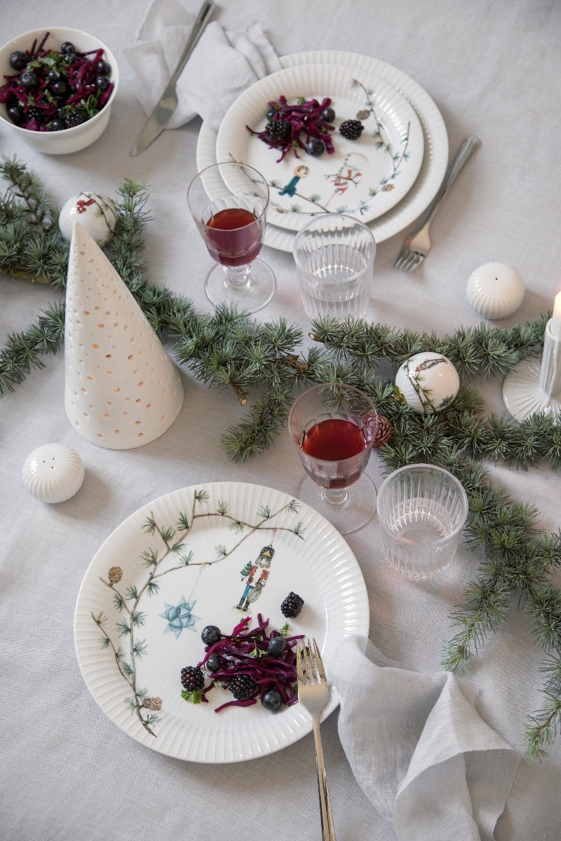 Kähler Hammershøi Christmas kugle 2019, hvid m. deko - Ø: 6 cm. - Bahne