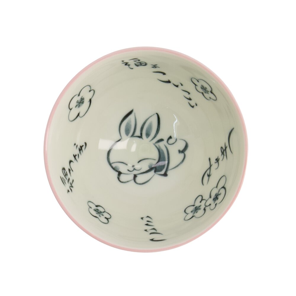 Kawaii Rabbit Rice skål, pink - 300 ml.