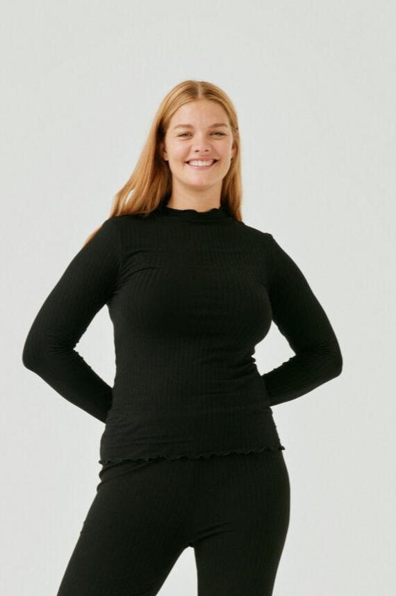 5x5 Solid Trutte, bluse - Sort