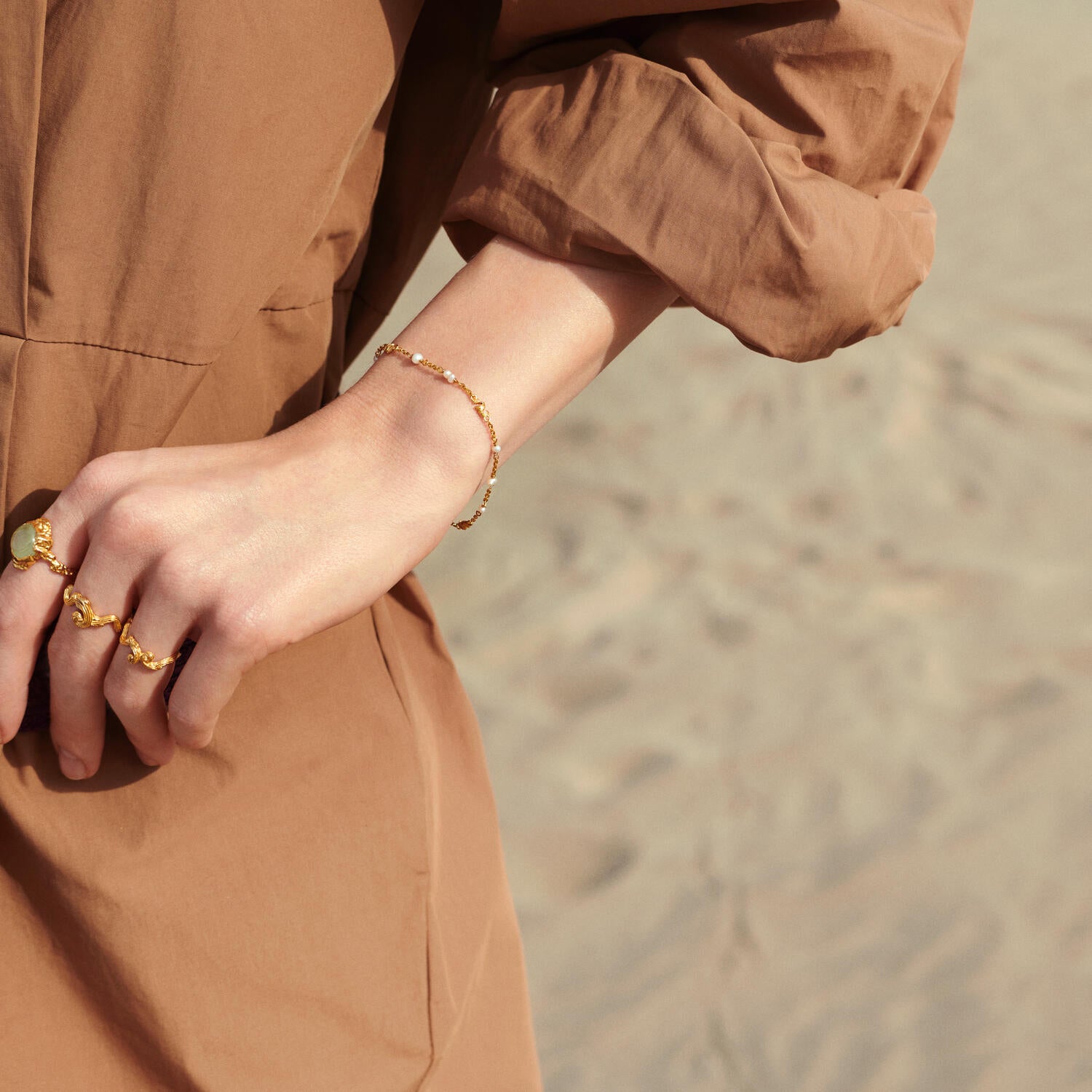 Mero armbånd - forgyldt