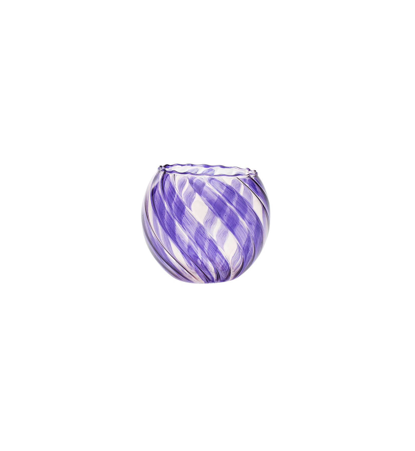 Waves Glass Tea lysestage - lilla