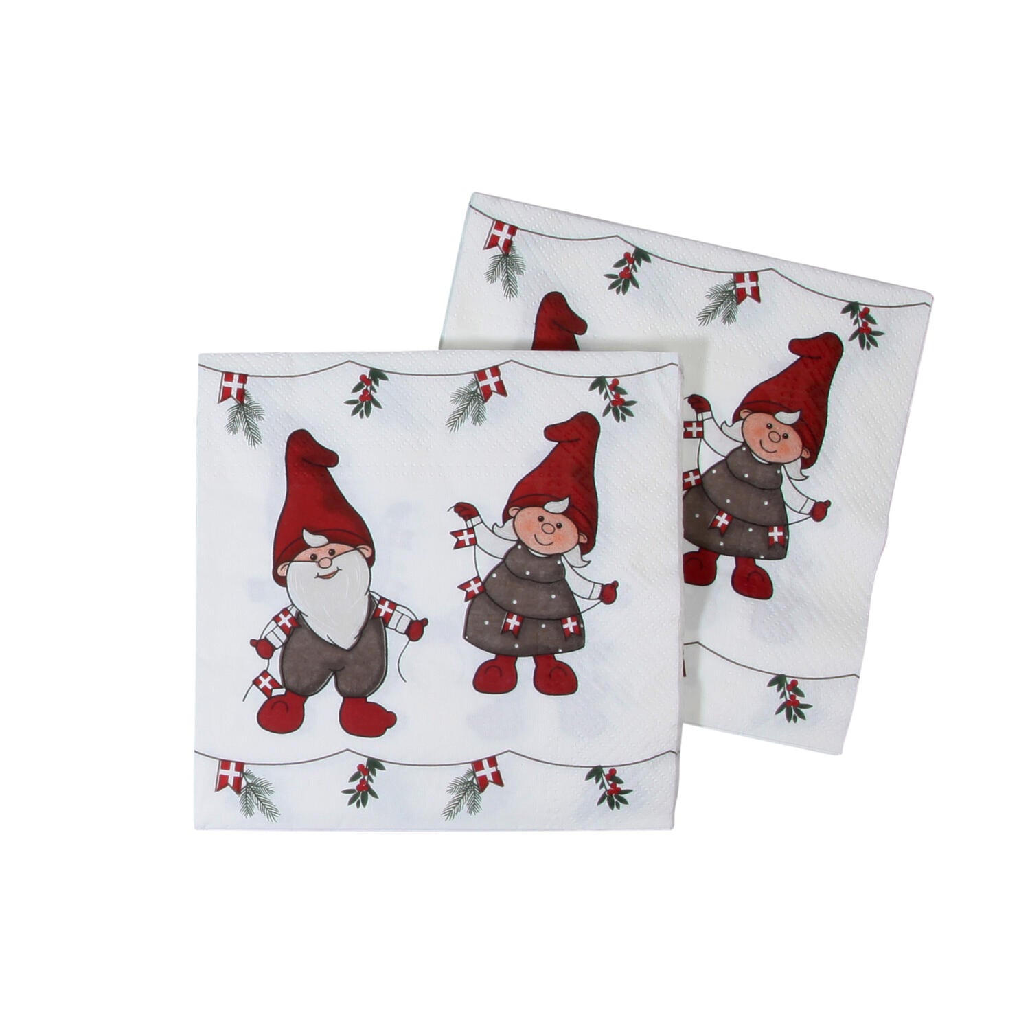 Juleservietter Celebrate Christmas (20 stk) - Hvid/rød