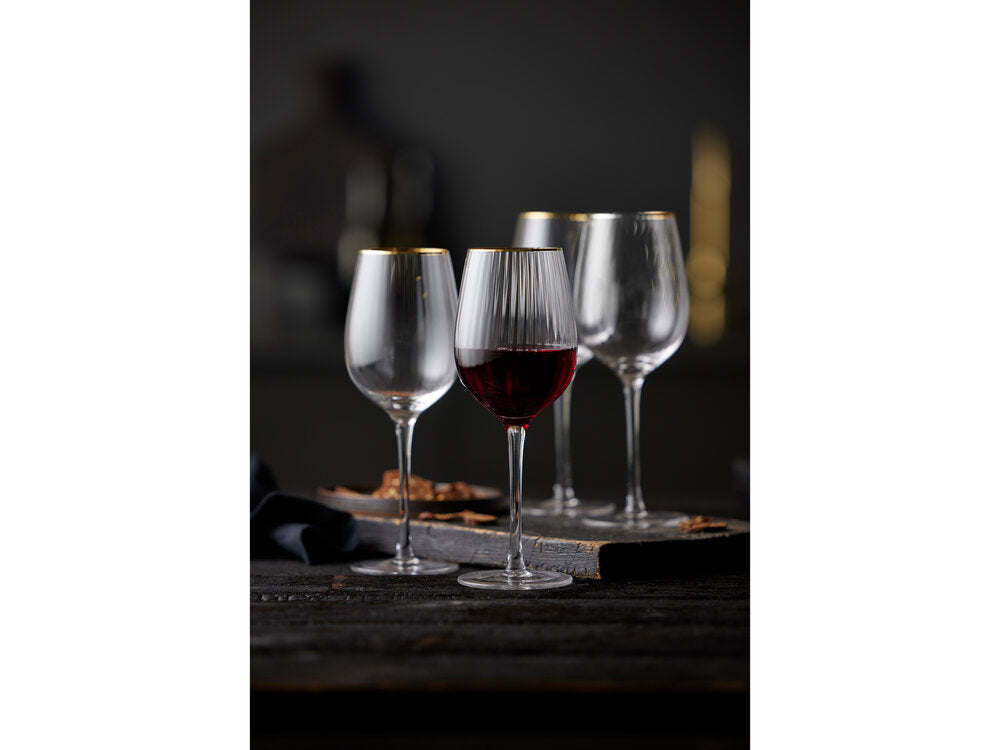 Palermo rødvinsglas, guldkant - 4 stk.