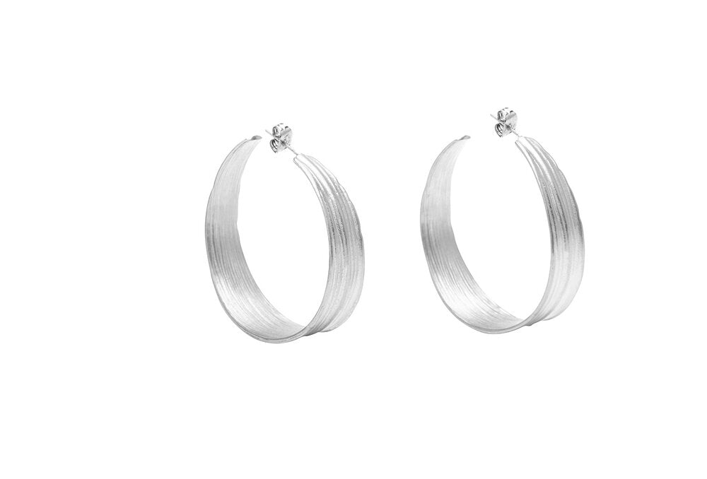 Olive Grande øreringe, 45 mm - sølvbelagt