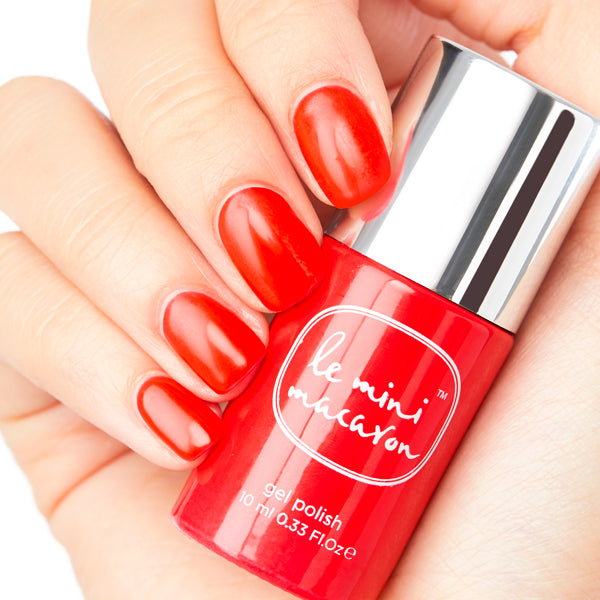 Le Mini Macaron single gel neglelak - Cherry Red - Bahne