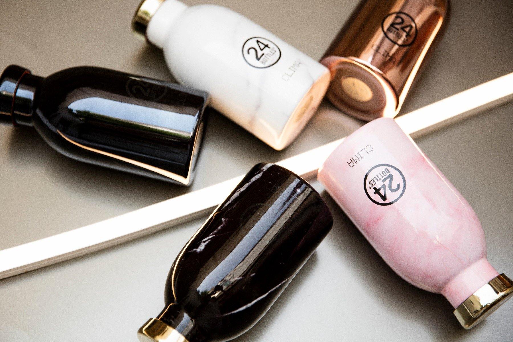 24Bottles Clima flaske, Pink marble - 330 ml. - Bahne