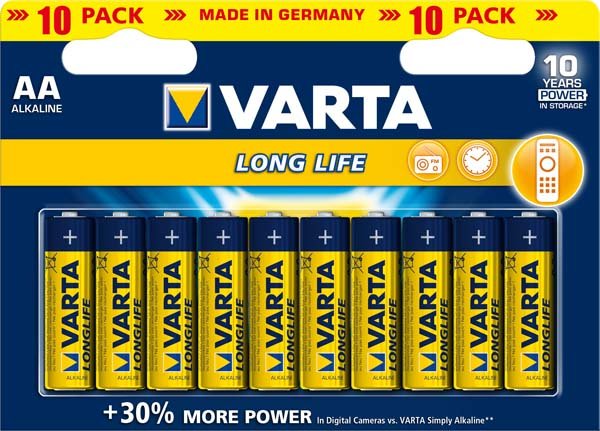 Varta Longlife batterier AA, 10 stk. - Bahne