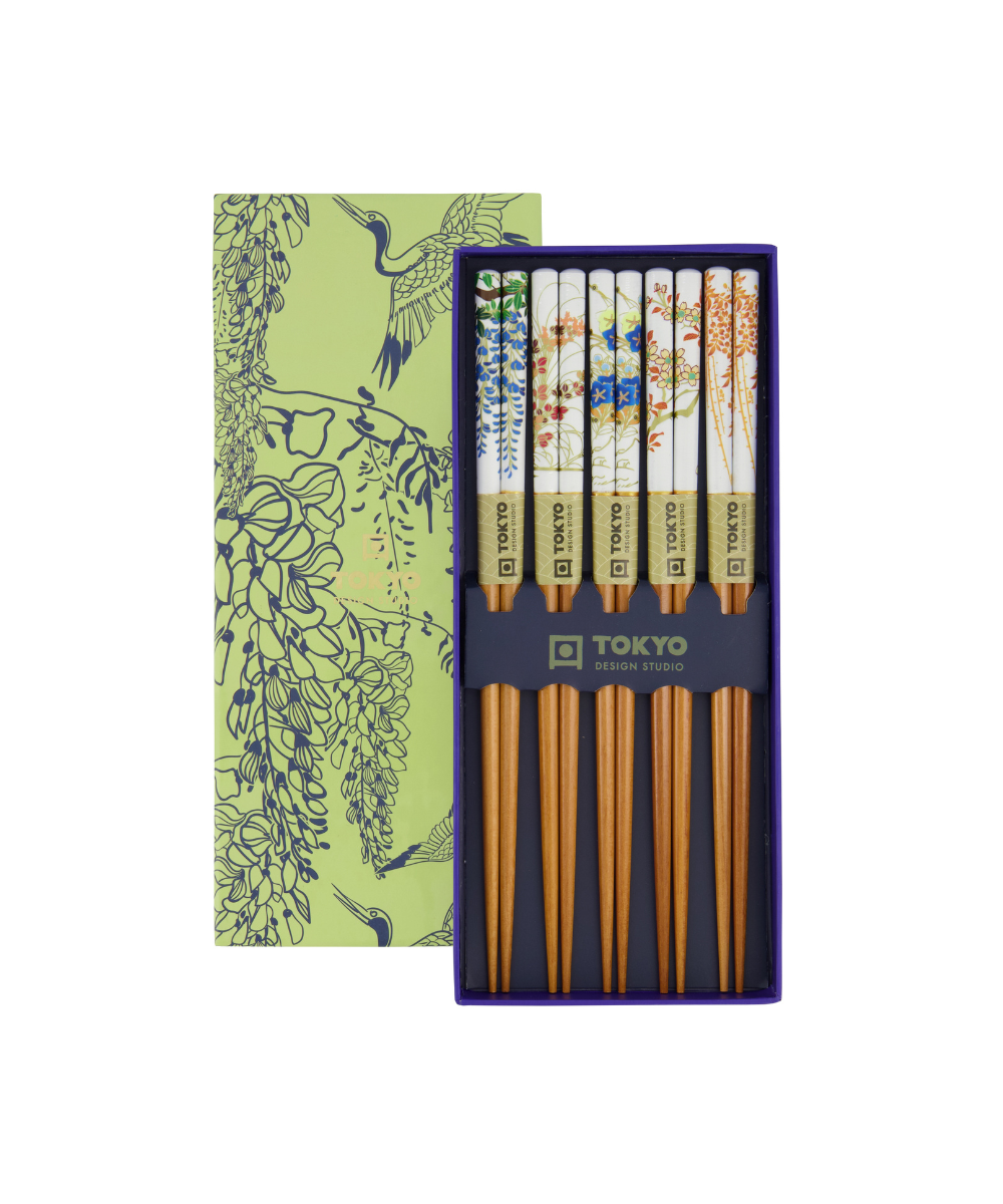 Spisepinde gavesæt, Floral  - 5 par