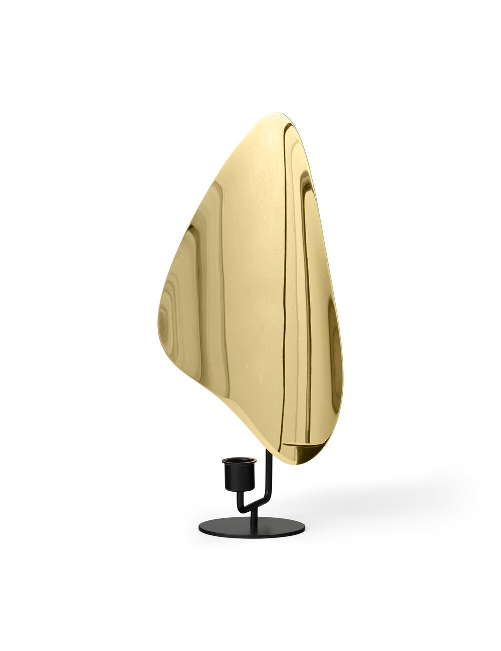 Flambeau lysestage, Black/Polished Brass - H34 cm.