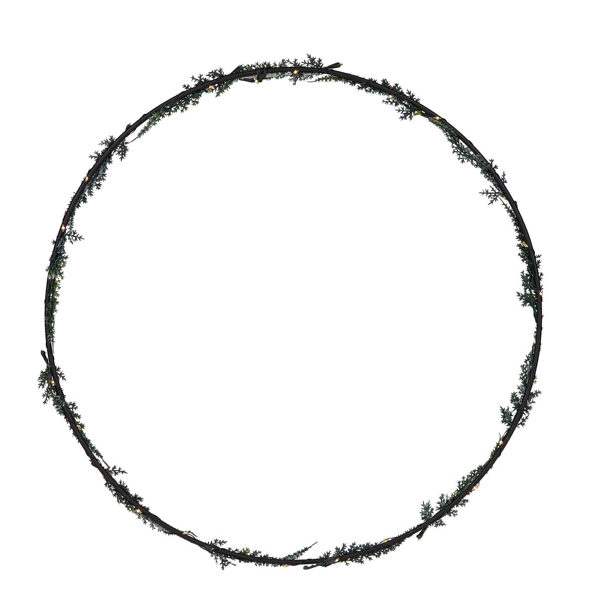 Bahne Interior ring  med LED og dekoration, grøn - Ø: 40 cm. - Bahne