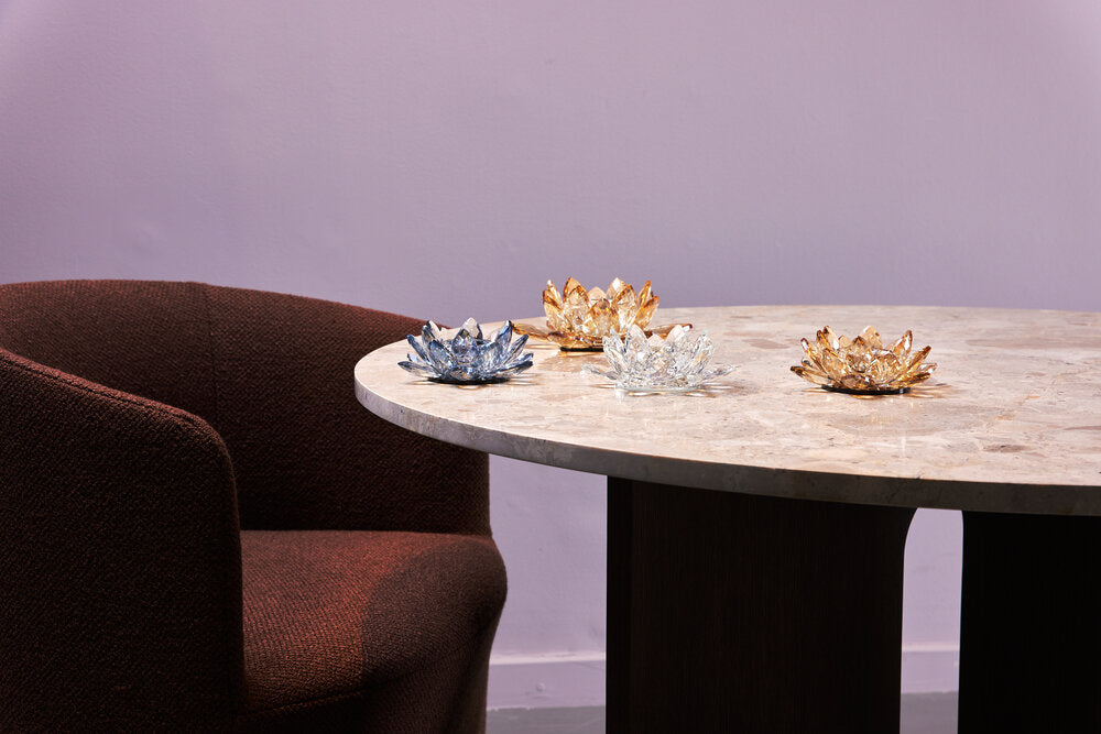 Lotus Votive fyrfadsstage, stor - Klar