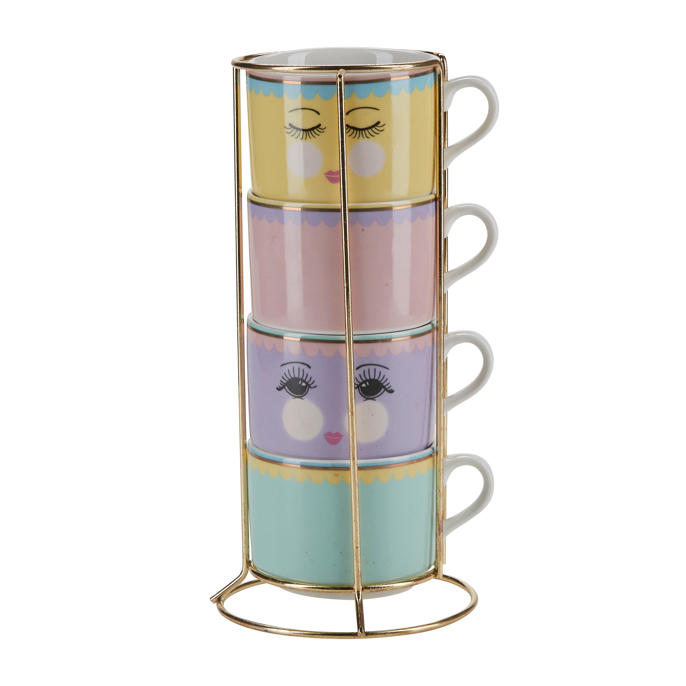 Kopper i stativ - farvet, 4 stk.