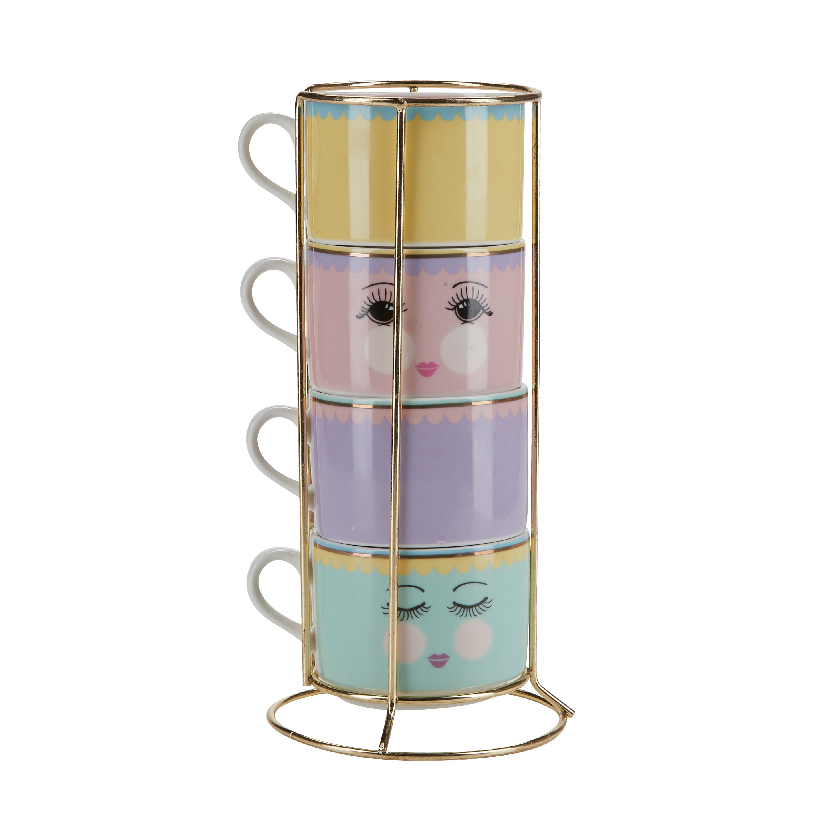 Kopper i stativ - farvet, 4 stk.