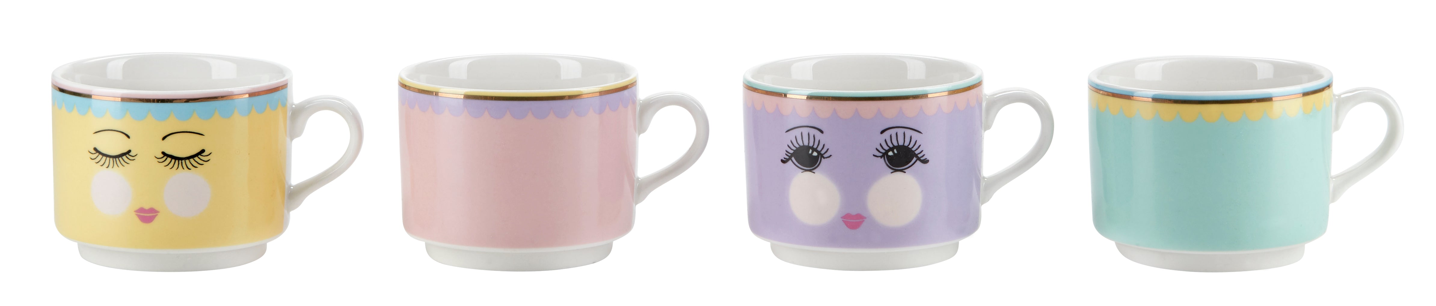 Kopper i stativ - farvet, 4 stk.