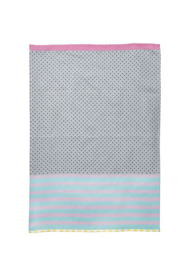 Me tea viskestykke - Mint/rose/white/yellow