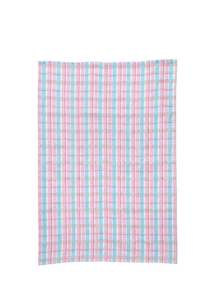 Me tea viskestykke - Check/purple/white