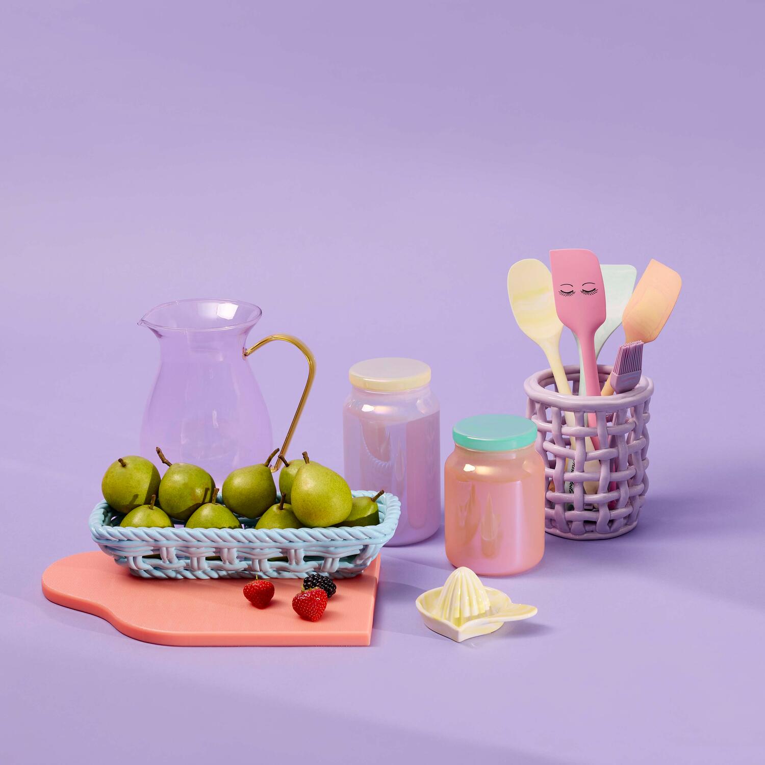 Citronpresser i marmor look - gul/hvid