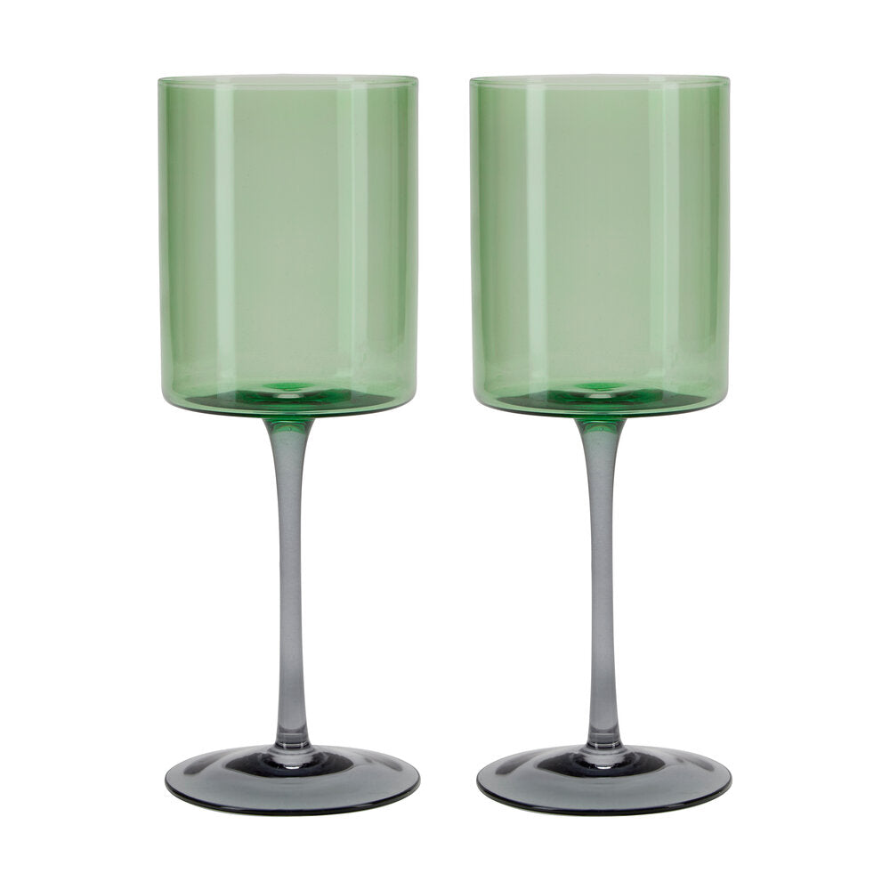 elleve Forud type Ikke moderigtigt Two-colored vinglas, grøn/smoke - 2 stk. – Bahne