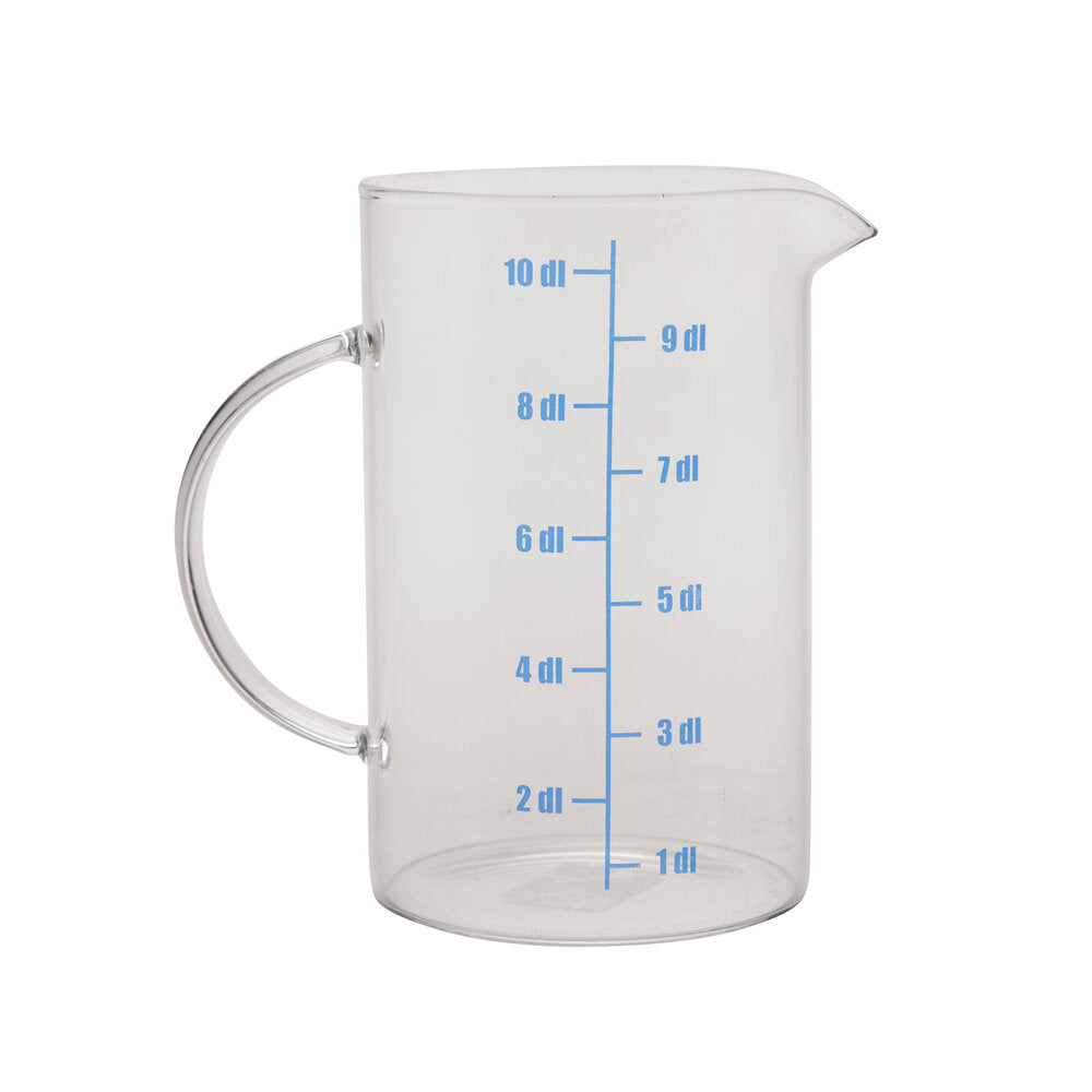 Målebæger, klar/blå - 10 dl.