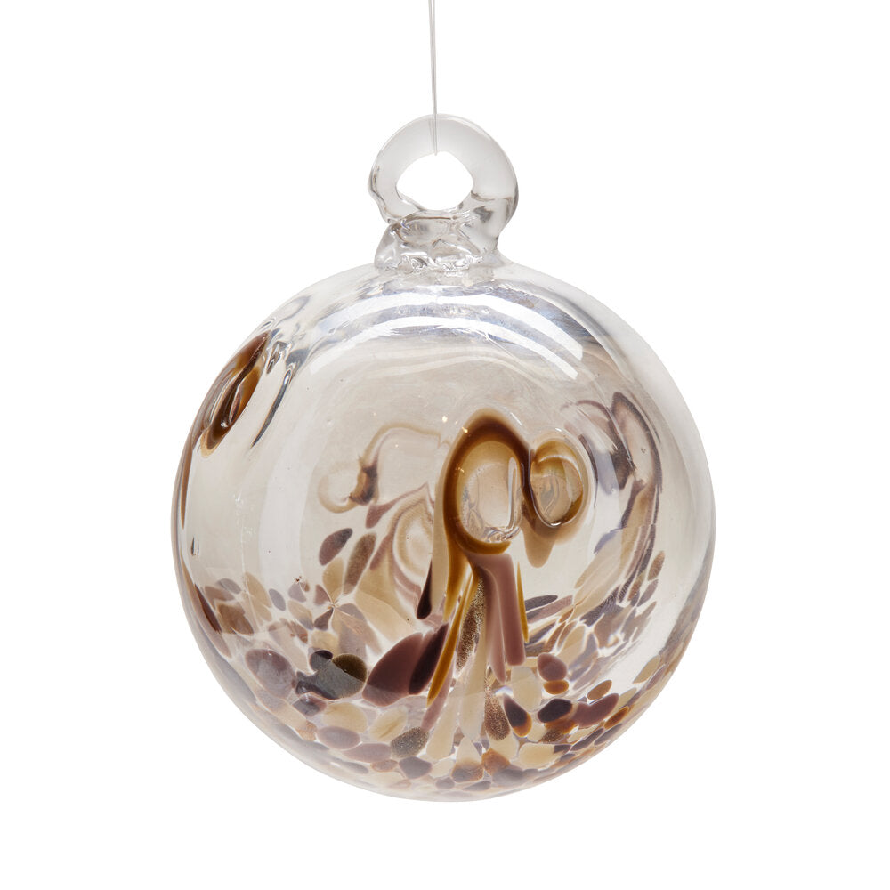 Julekugle m/hvirvler - brun