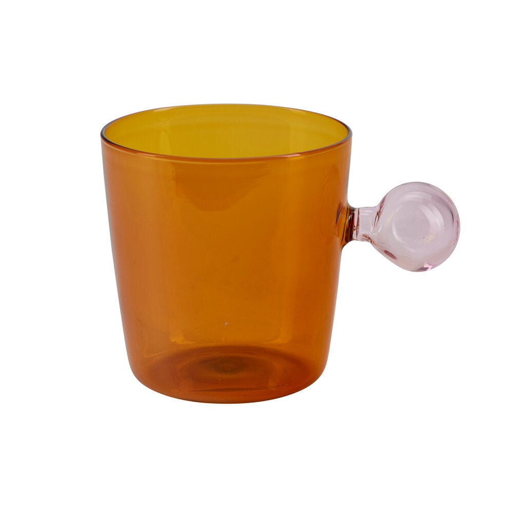 Bubble Handle glas - Rose/Amber