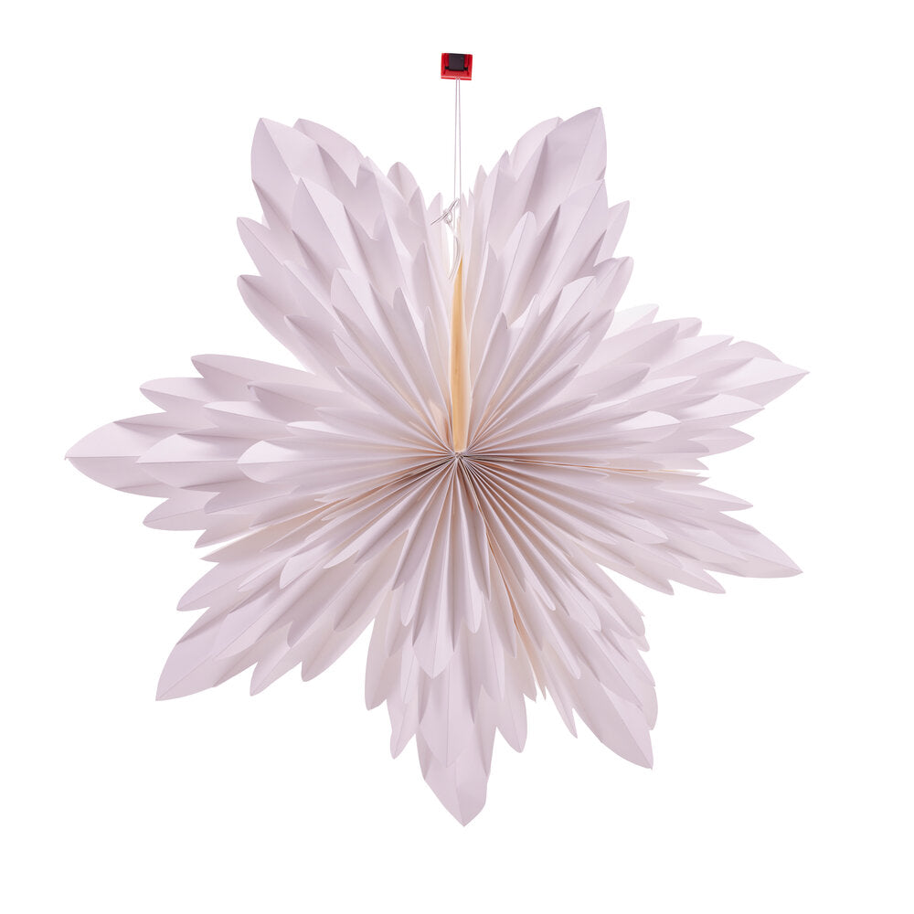 Foldbar stjerne m.LED lys, hvid - D:50 cm.