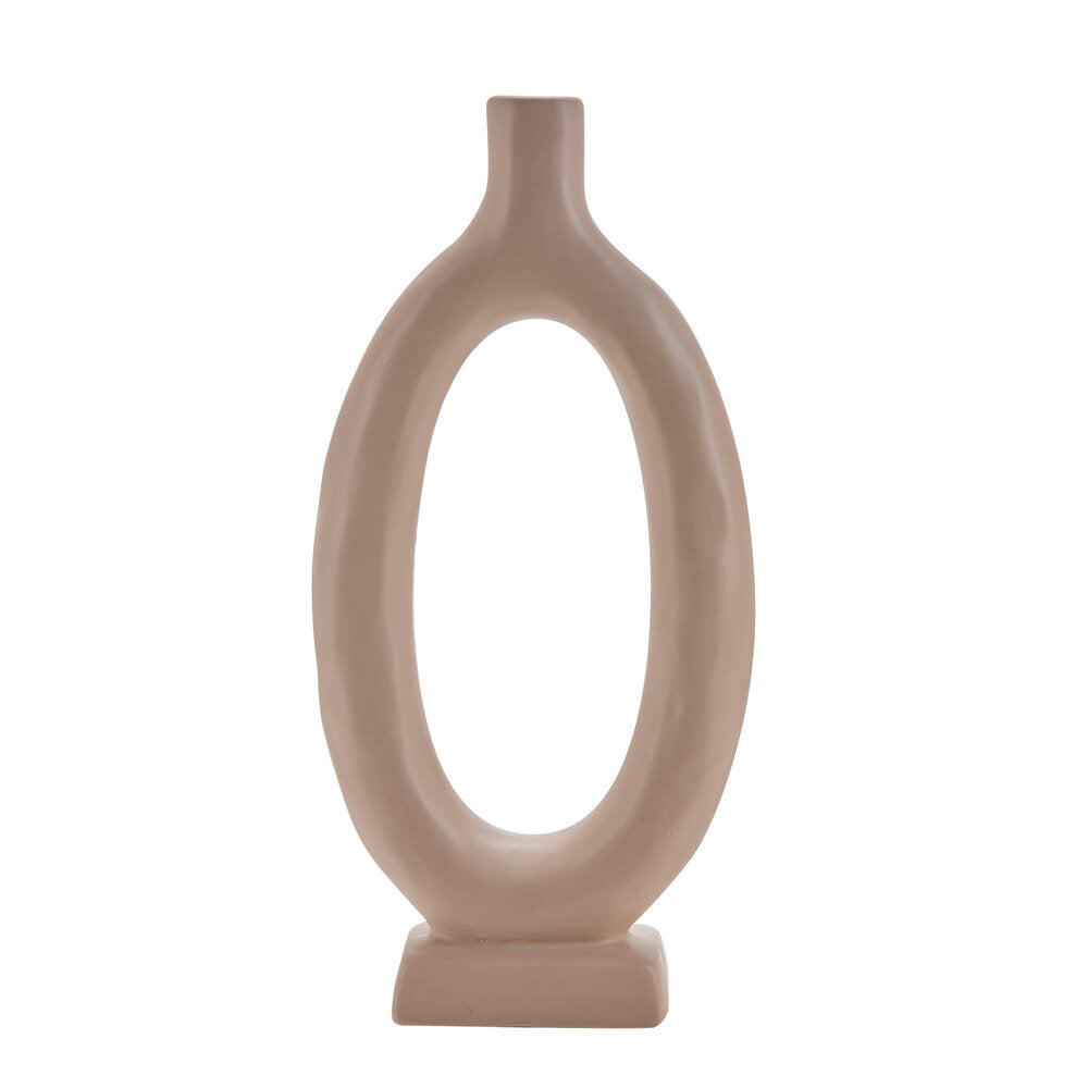 Lysestage oval formet - beige
