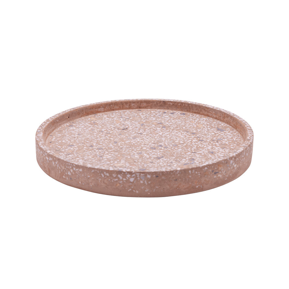 Rund terrazzo bakke - brun