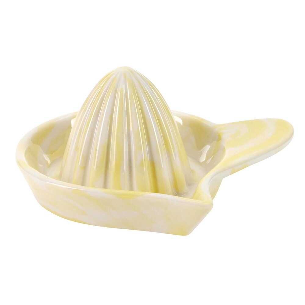 Citronpresser i marmor look - gul/hvid