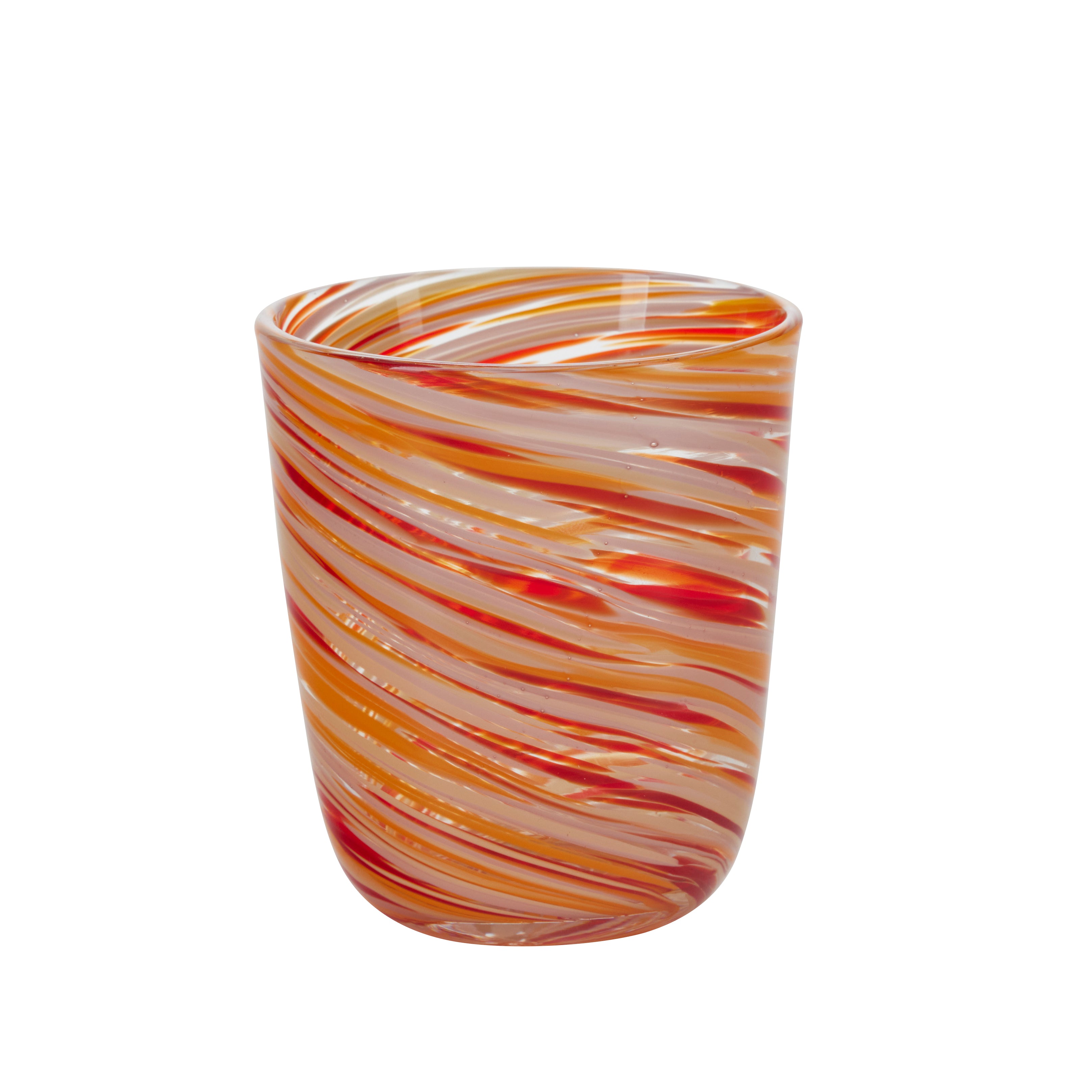 Multi Twist vandglas - orange/rød/beige
