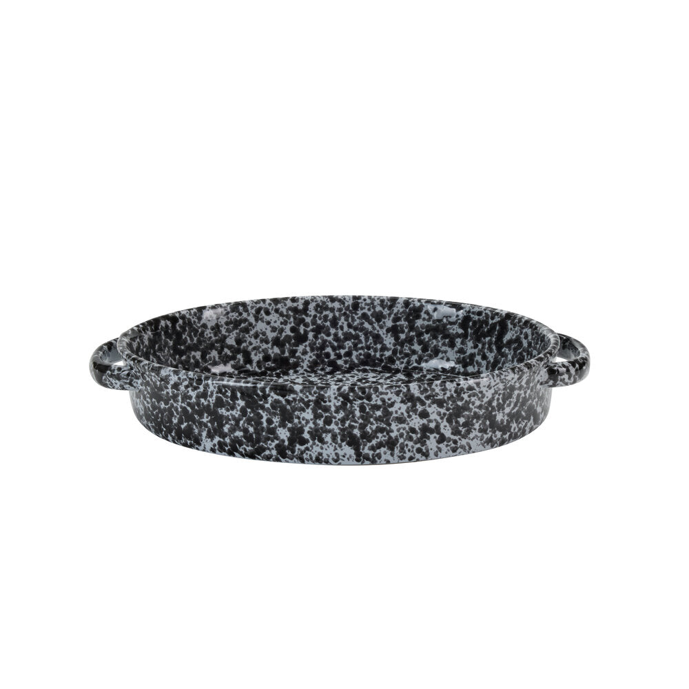 Splash ovalt bagefad, grå - L:33,6cm.