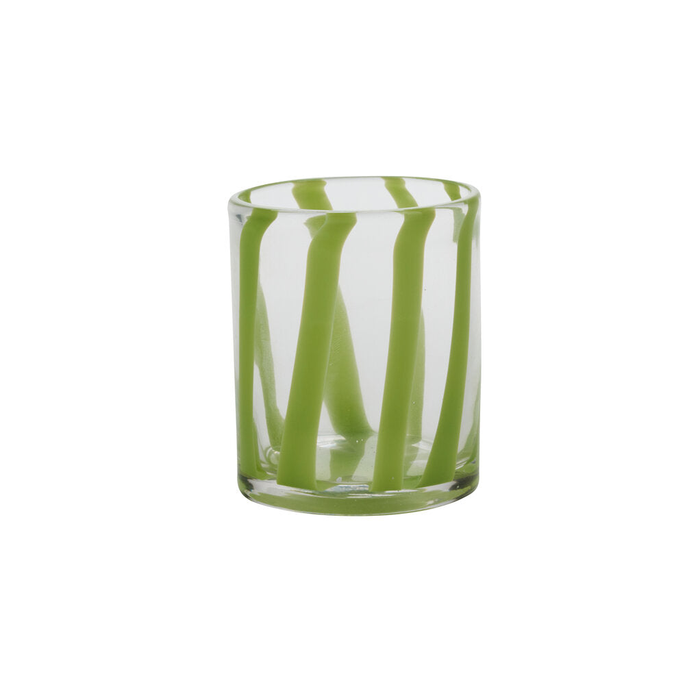 Tumbler glas med striber - grøn