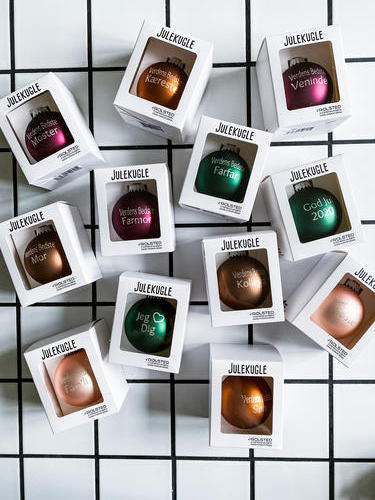 Rolsted Copenhagen Verdens Bedste Farfar julekugle - mørk rød - Bahne