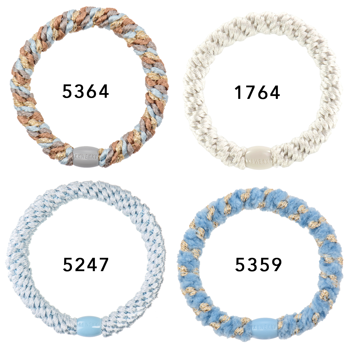 Kknekki Elastikker, 4 stk.  - mix blue