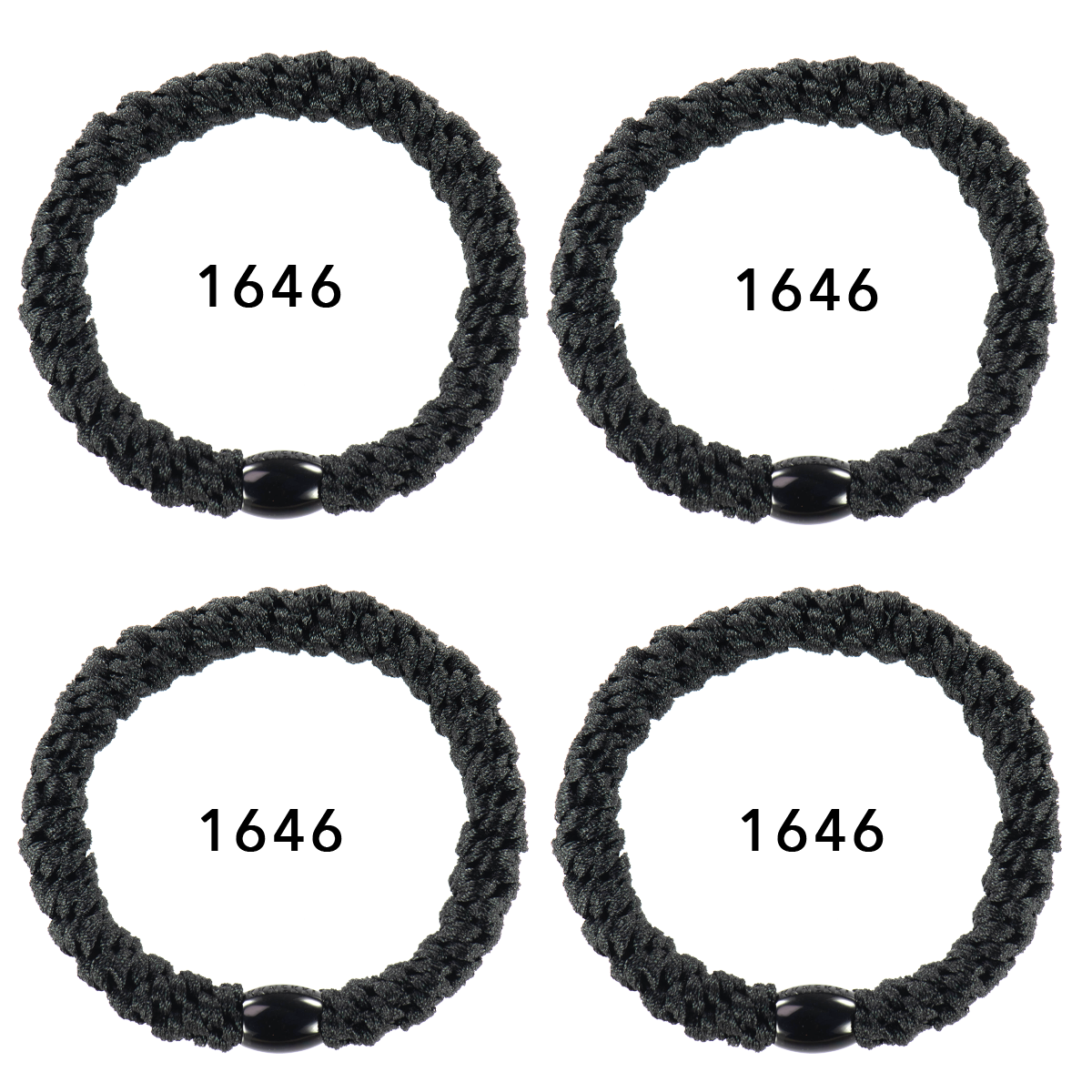 Kknekki elastikker, 4 stk.   - Black