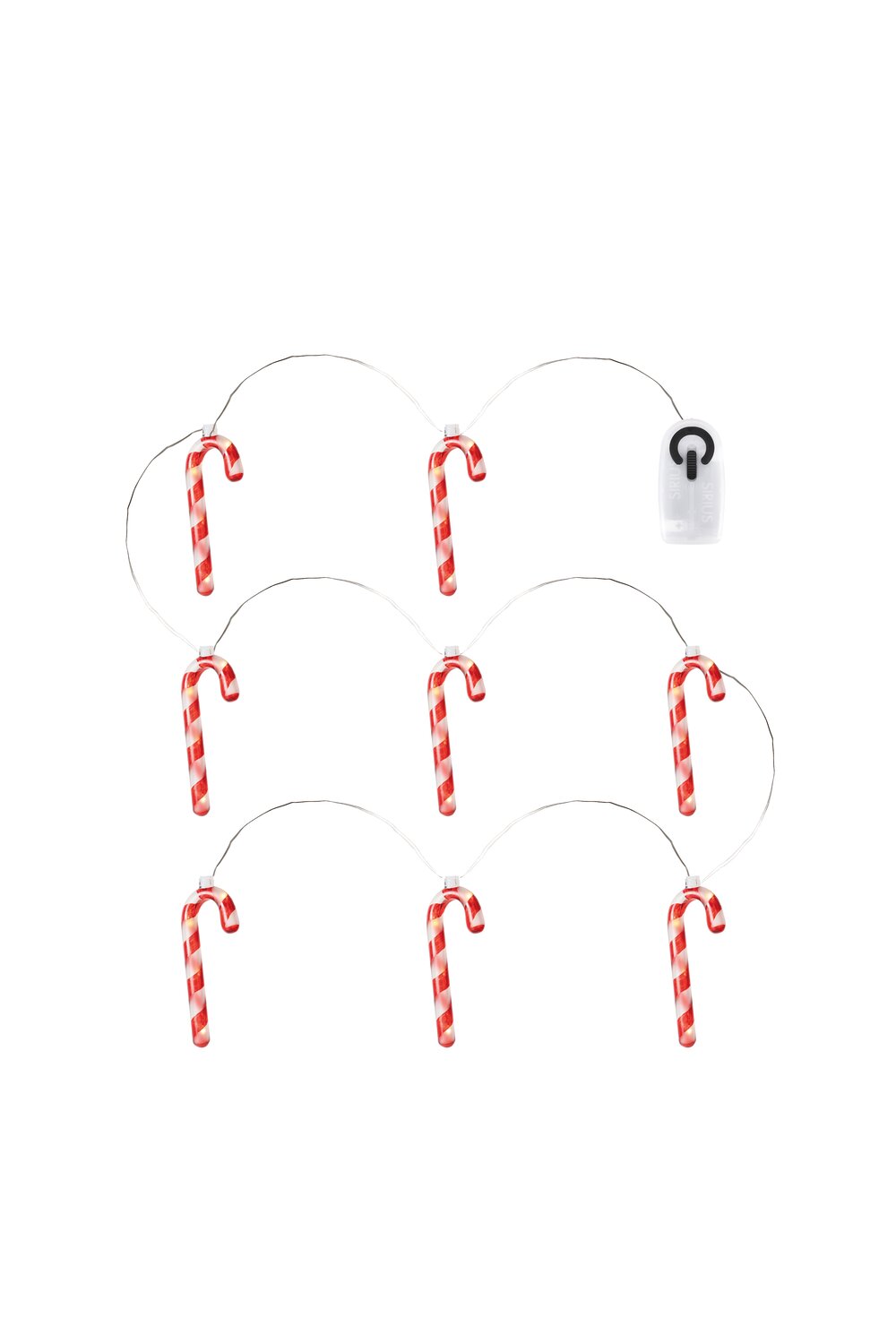 Hannah sukkerstang lyskæde, klar/rød - L1 m