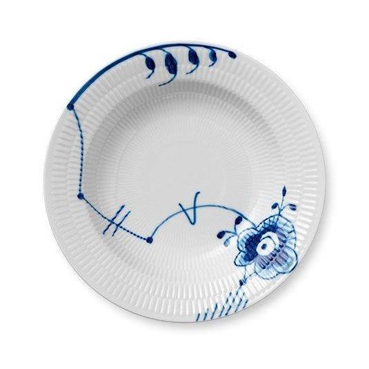 Royal Copenhagen Blå Mega riflet dyb tallerken - 21 cm. - Bahne