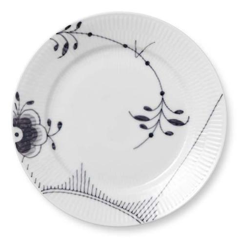 Royal Copenhagen Sort Mega riflet tallerken - 22 cm. - Bahne