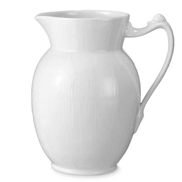 Royal Copenhagen Hvid riflet kande - 1,7 L. - Bahne