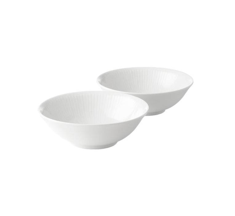 Hvid riflet skåle - 2 stk.