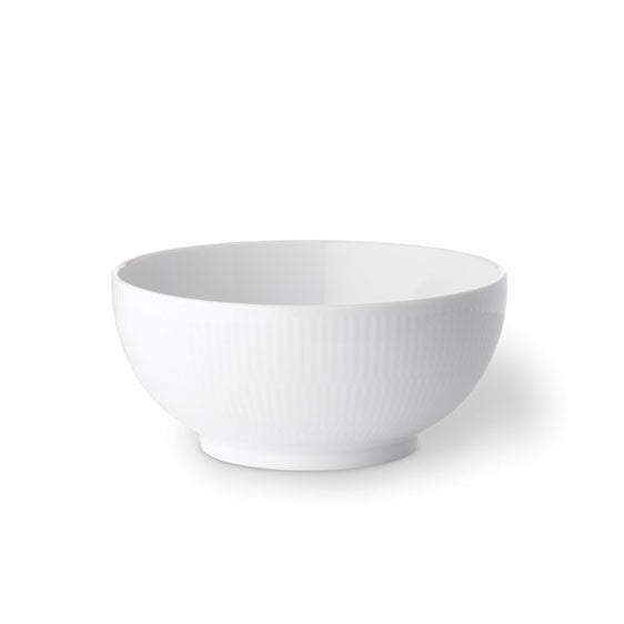 Royal Copenhagen Hvid Riflet skål - 18 cm. - Bahne