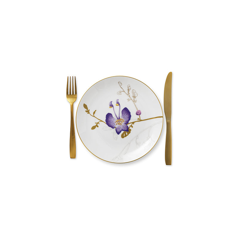 Royal Copenhagen Flora tallerken, Stedmoderblomst - 22 cm. - Bahne