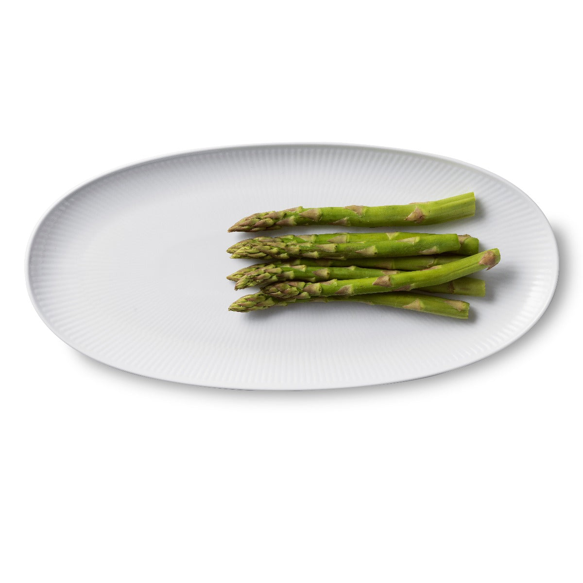 Royal Copenhagen Hvid riflet aflangt fad - 37 cm. - Bahne