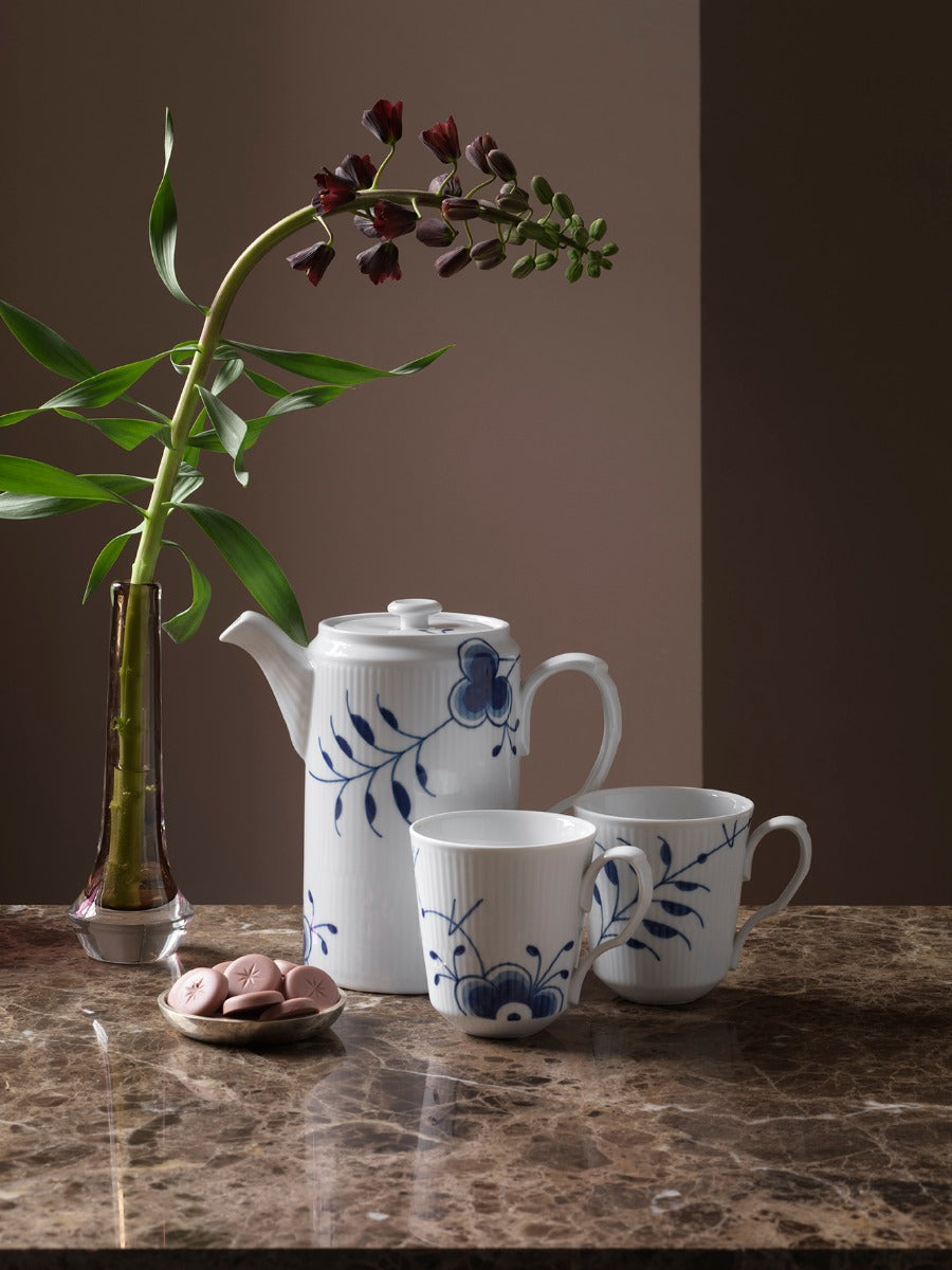 Royal Copenhagen Blå Mega Riflet krus, 37 cl. - 2 stk. - Bahne