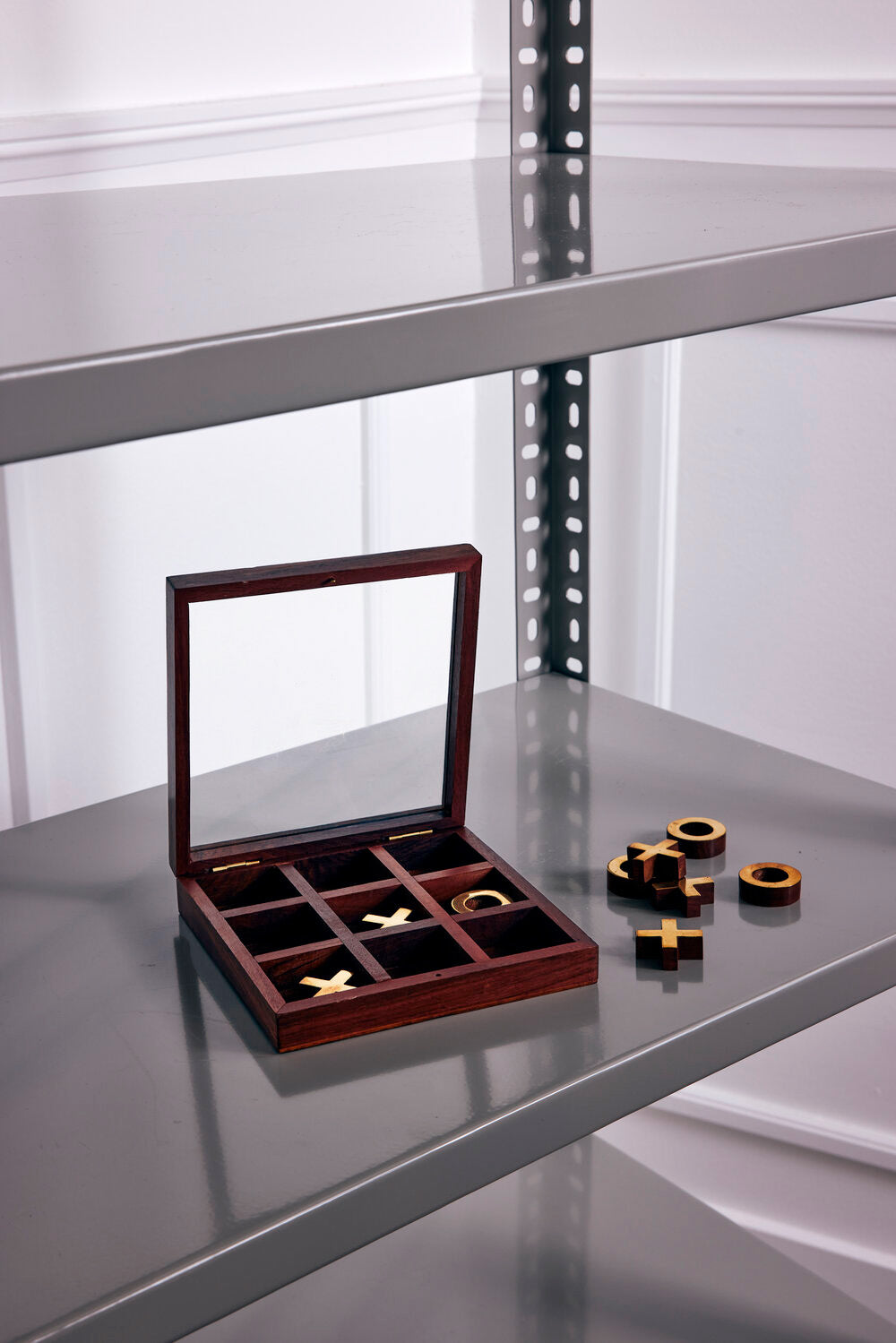 Kryds & bolle spil - træ/messing