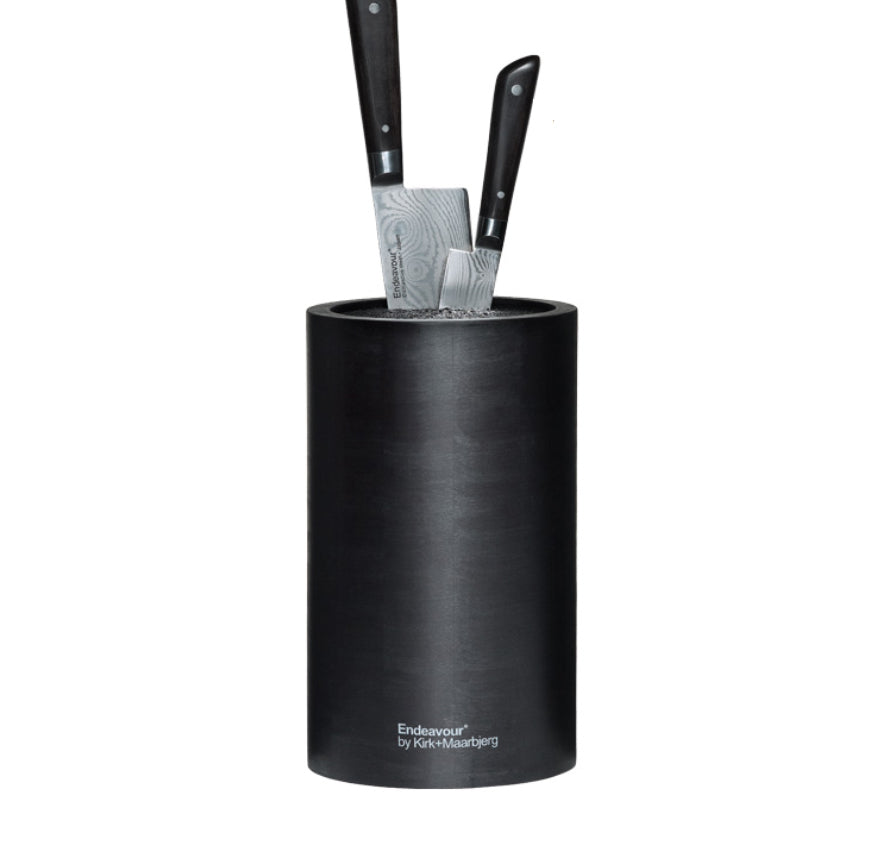 Endeavour knivblok i bambus, sort - H: 26 cm. - Bahne