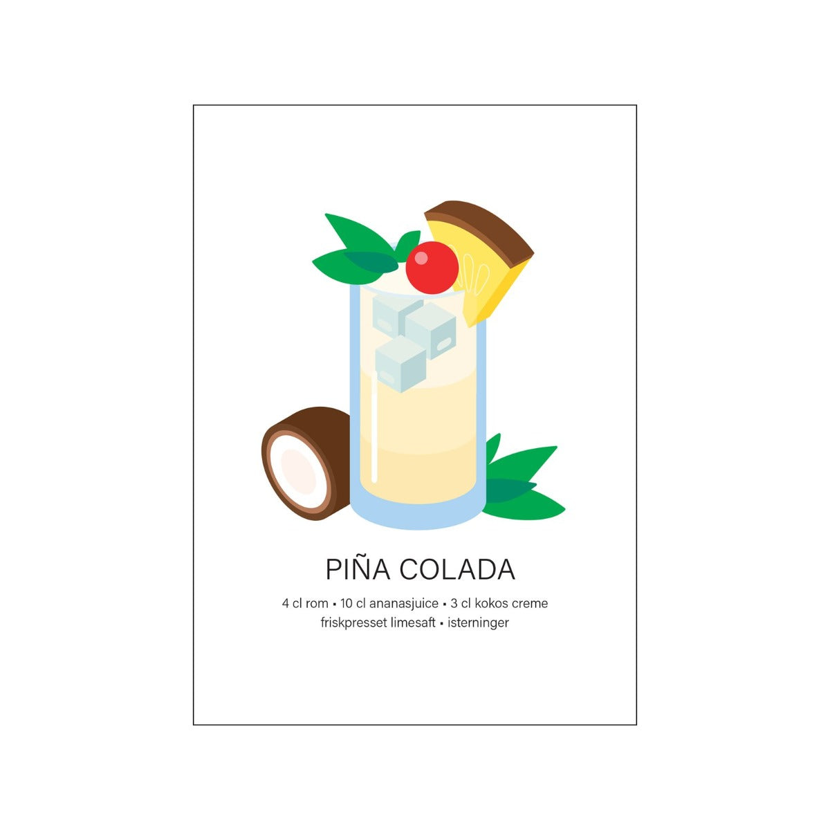 Poster & frame Mette Iversen plakat - Pina colada Plakat - Bahne