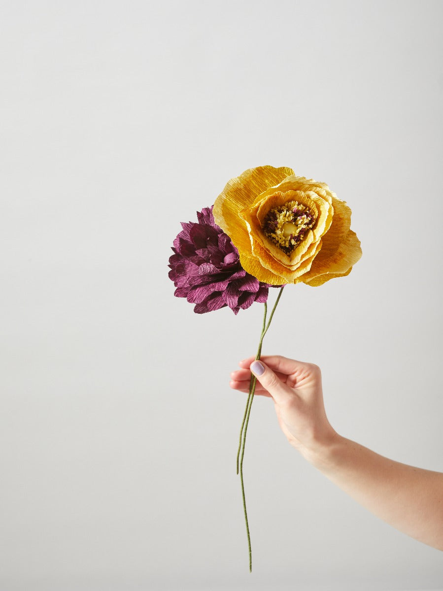 Studio About Ice Poppy papirblomst - Ochra - Bahne